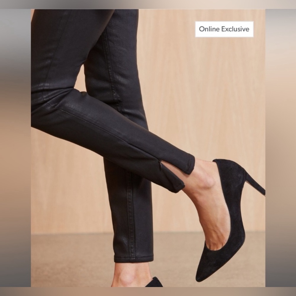 COPY - Hudson centerfold extra high rise black shine denim 27